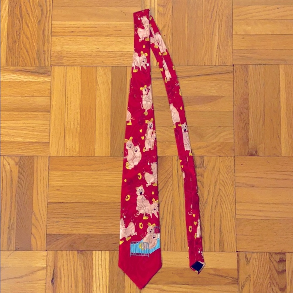 Gold City Handmade Silk Neck Tie - NSFW Lover Pigs